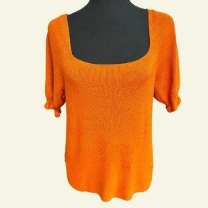 LOFT - knit top - size L - orange color - 0119LR-2